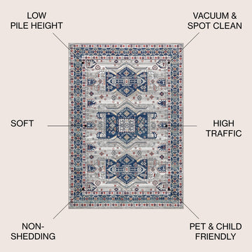 Kasbah Modern Persian Vintage Medallion Area Rug